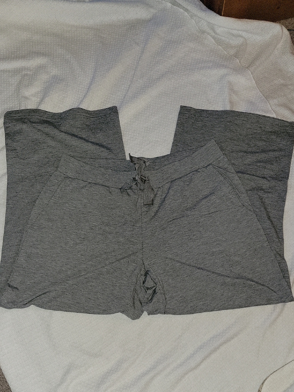 Lands' End Gray Wide Leg Jersey Knit Cropped Lounge Pants XS NWOT